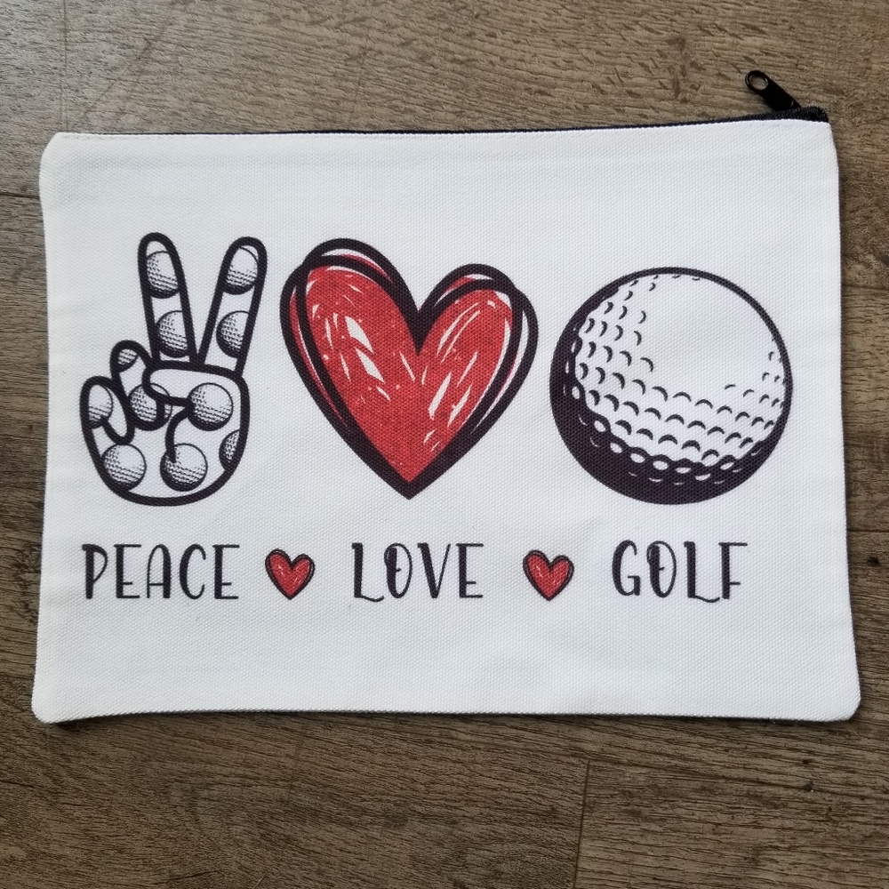 2/$25 Peace Love Golf Makeup Bag Brand New